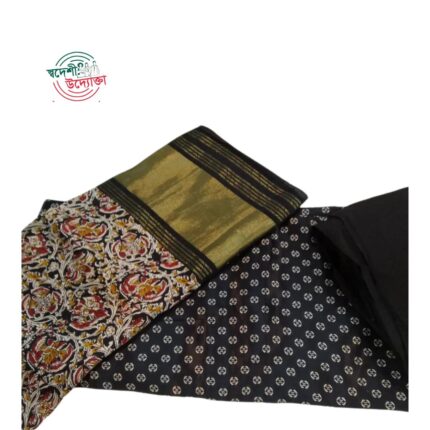 Soft Silk Printed Three-Piece Set (নরম সিল্ক প্রিন্টেড থ্রি-পিস সেট)